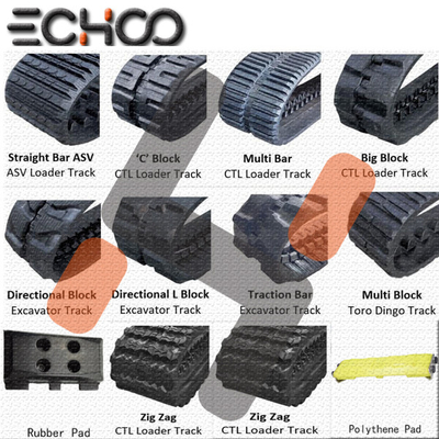 Kalite  ECHOO Rubber Tracks For Excavators Mini Diggers , Compact Track Loader fabrika